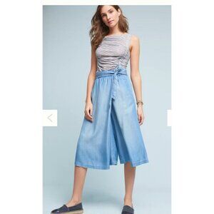 Women’s Holding Horses Wide Leg Chambray Cropped Pants Medium